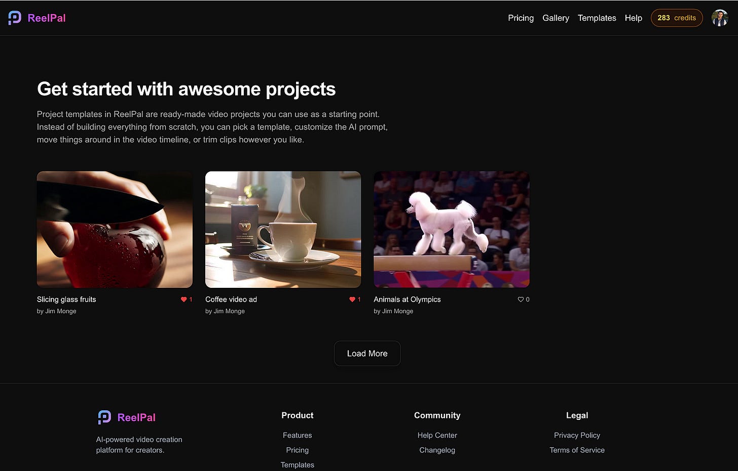 ReelPal AI templates page. Image by Jim Clyde Monge ReelPal AI templates page. Image by Jim Clyde Monge