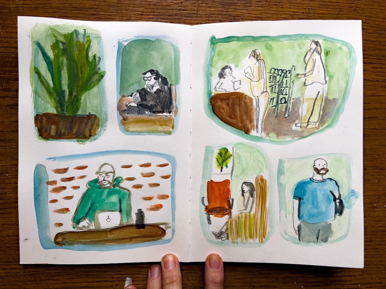 sketches of people by Beth Spencer