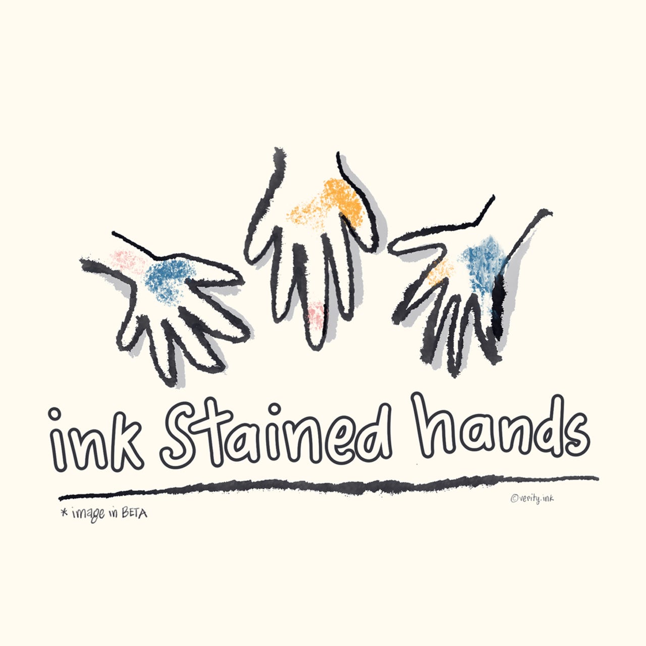 Ink Stained Hands