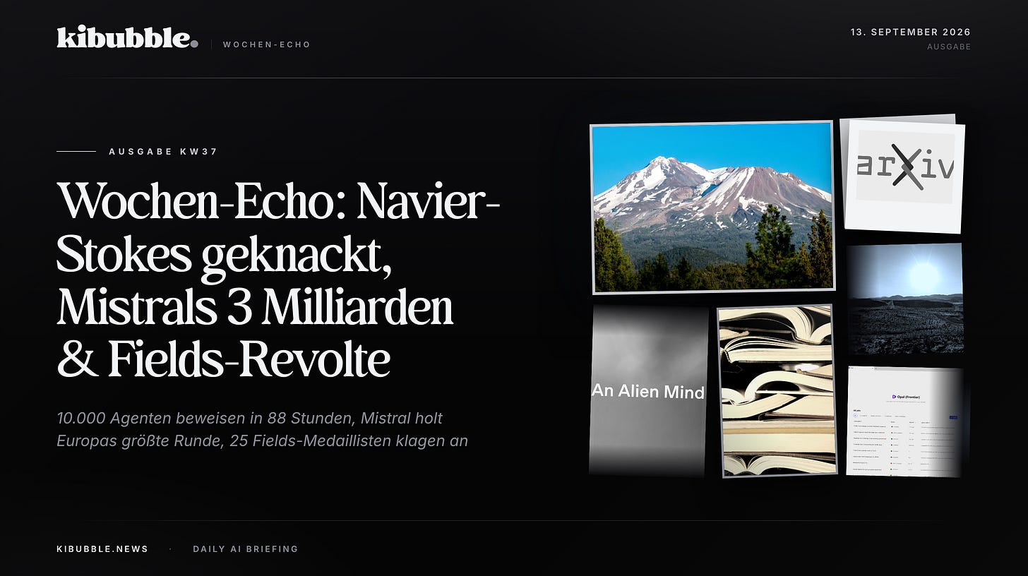 Wochen-Echo: Navier-Stokes geknackt, Mistrals 3 Milliarden & Fields-Revolte Wochen-Echo: Navier-Stokes geknackt, Mistrals 3 Milliarden & Fields-Revolte