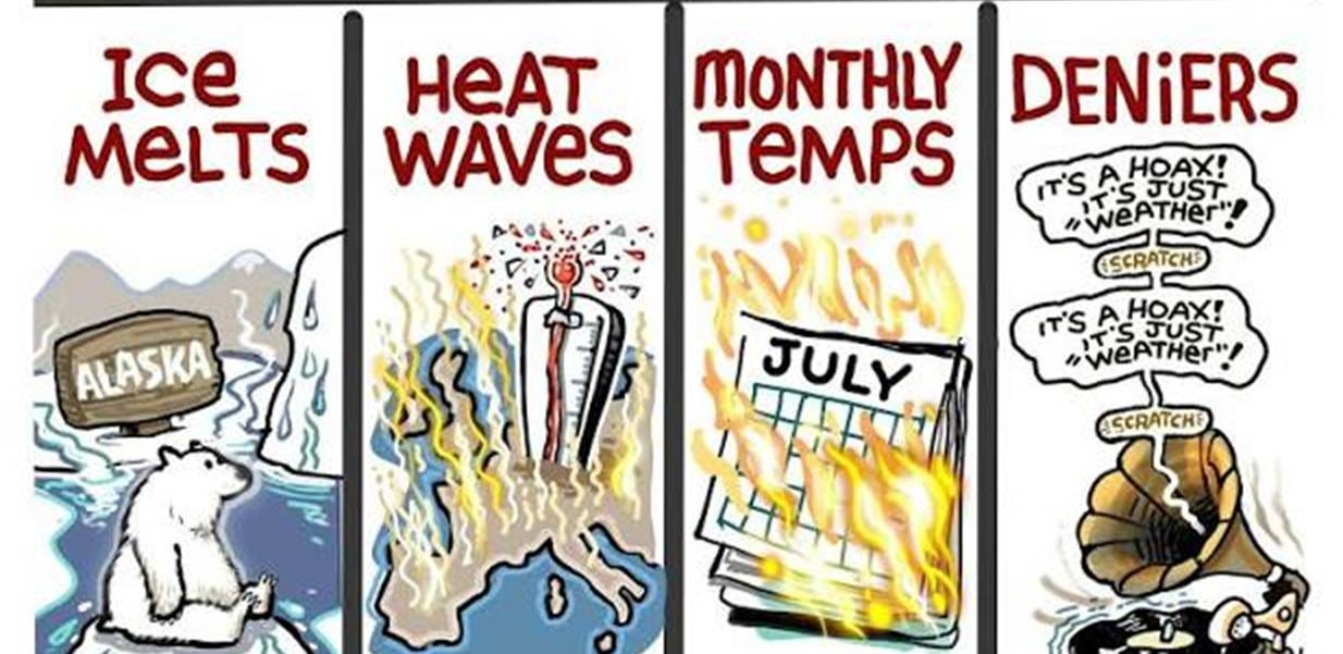 Sack cartoon: Climate change deniers