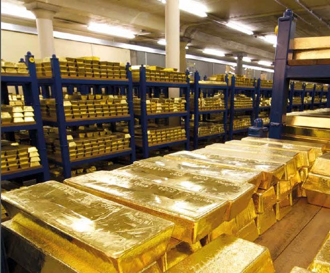 How much gold is kept in the Bank of England? | Bank of England