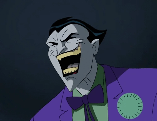 The Joker laughs. The Joker laughs.