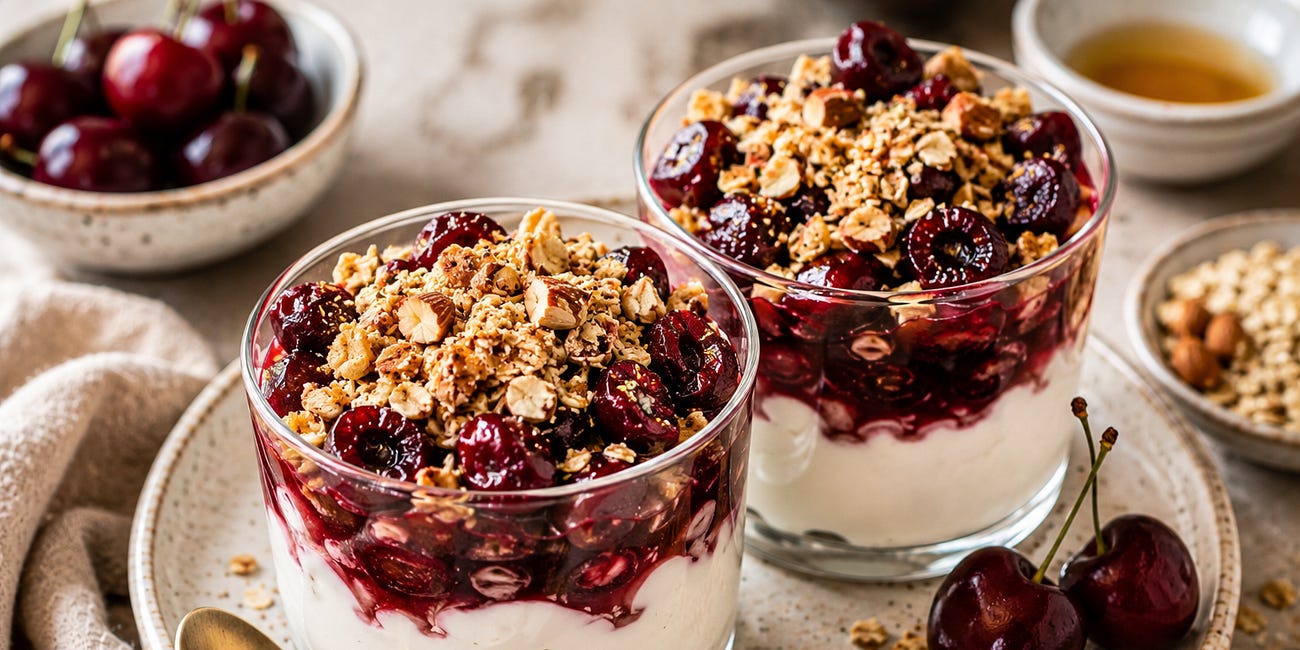 Cherry Vanilla Protein Crumble Yogurt Cups