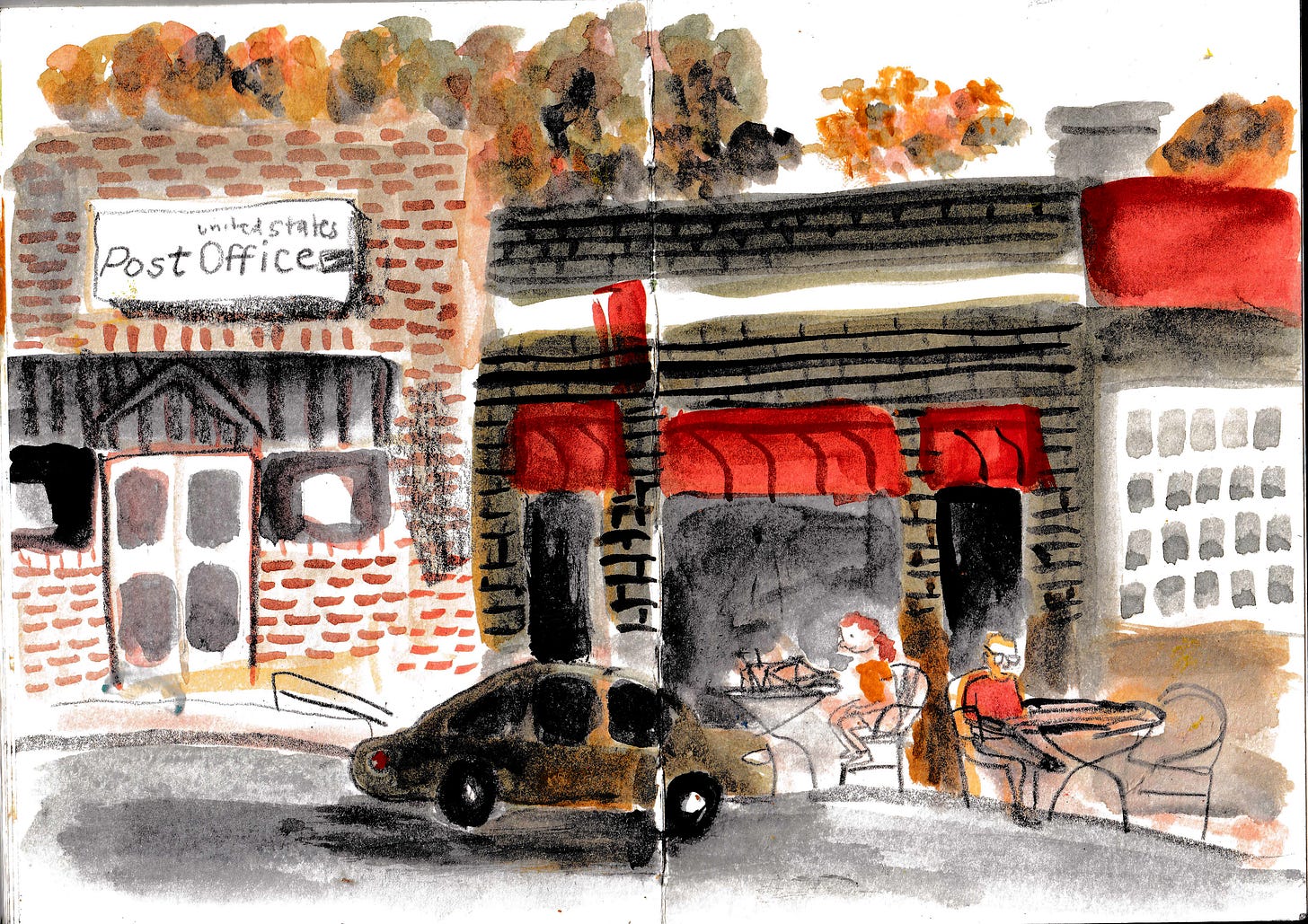 coffee shop in atlanta sketch by Beth Spencer
