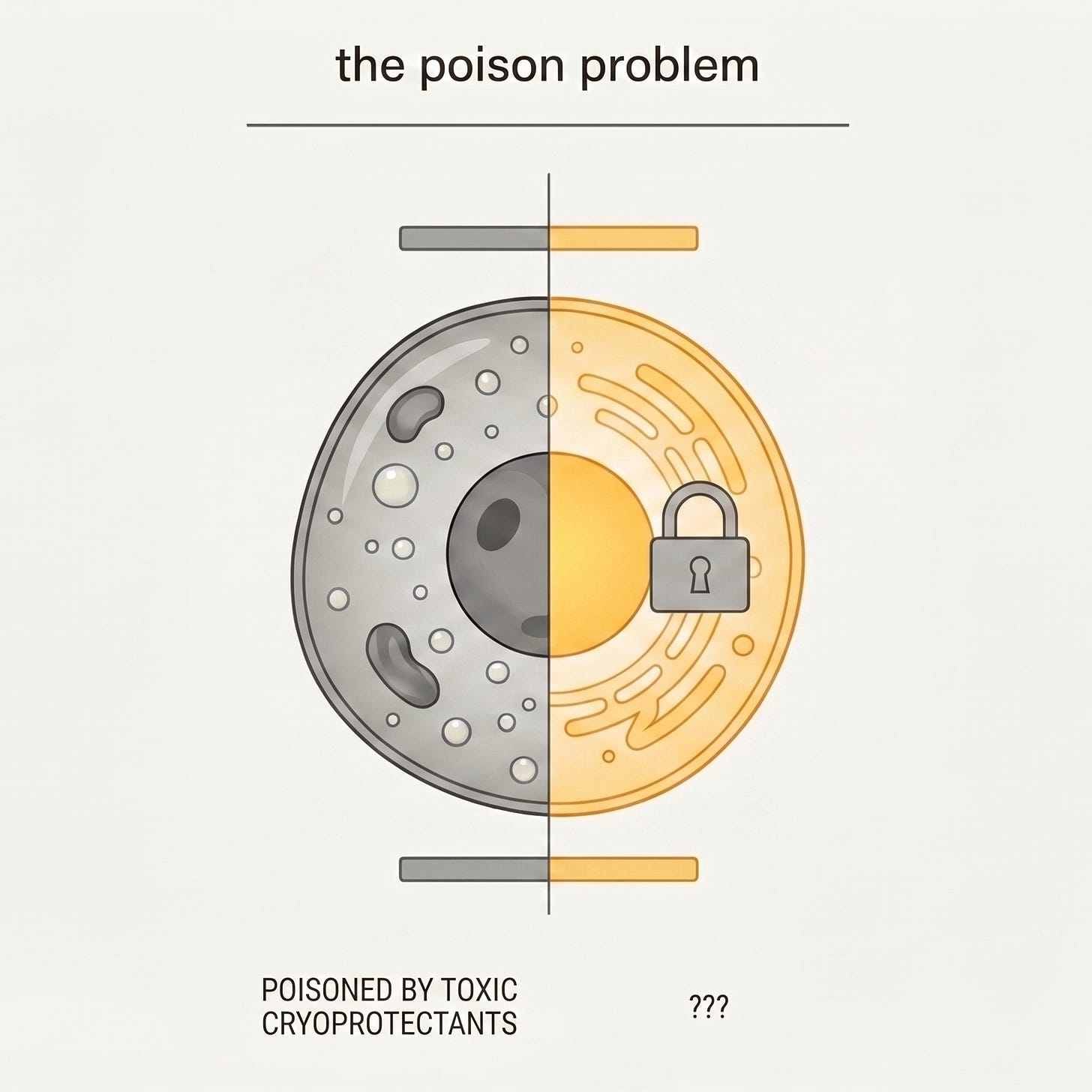 the poison problem: toxic cryoprotectants poison the cells