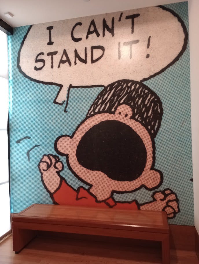 Charlie Brown yelling in despair