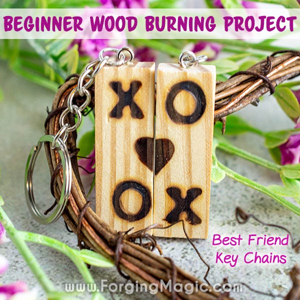 Beginner Wood Burning Project - BFF Key Chains