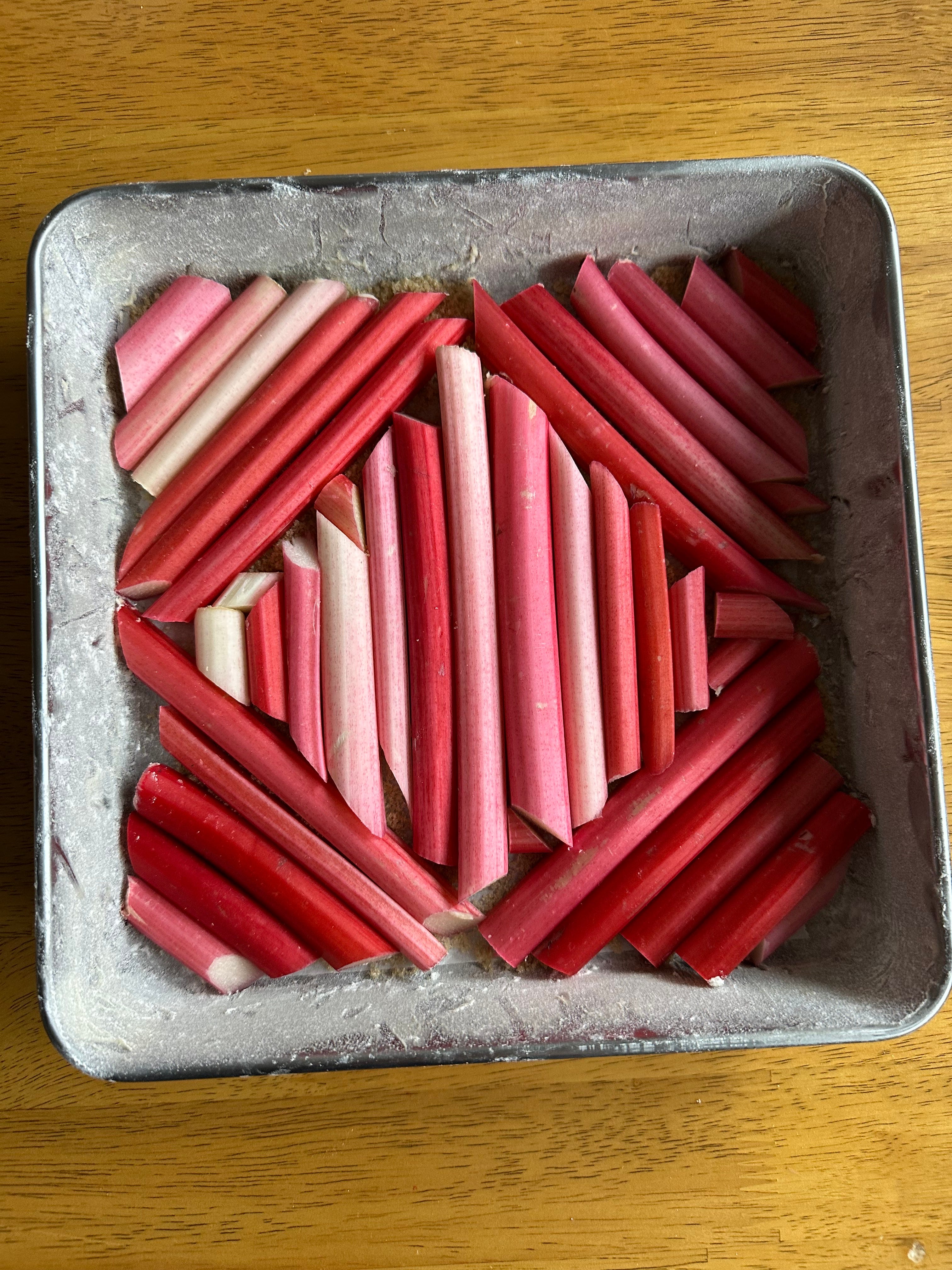Rhubarb & Citrus Upside-Down Cake - by Laila Mirza