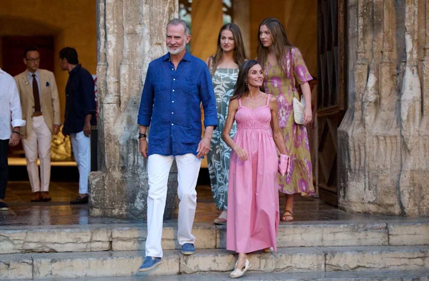 The spanish royal family dressed up in athens on holiday The spanish royal family dressed up in athens on holiday