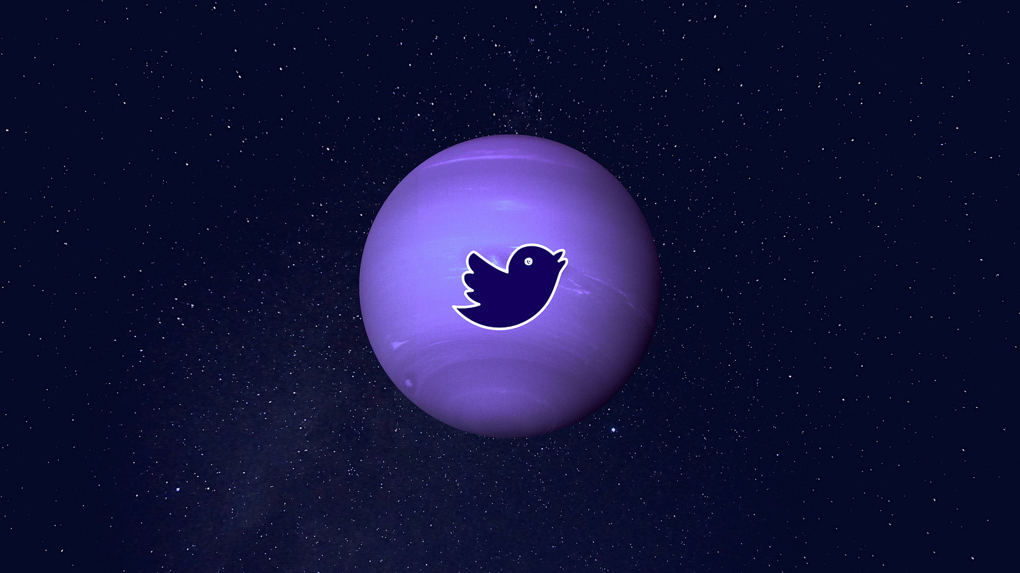 Purple planet with a bird in it