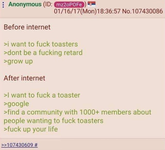 r/greentext - Anon wants to fuck a toaster