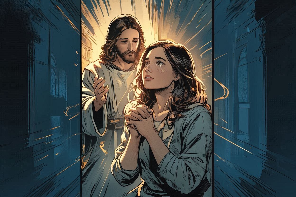 grace alone in Jesus, comic book art grace alone in Jesus, comic book art