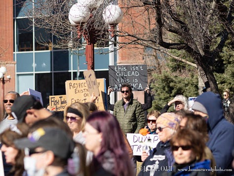 protesters and supporters of women's rights