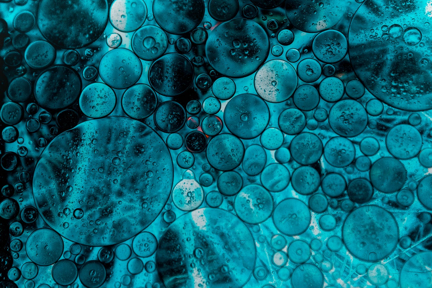 cerchi di diversa dimensione su sfondo blu mare