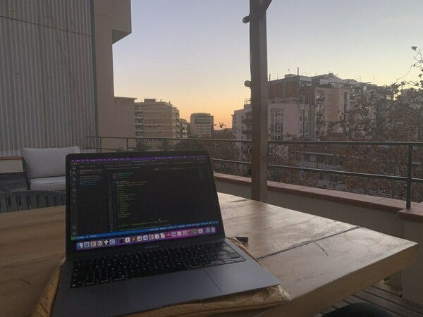 View from the rooftop of our Airbnb this morning.