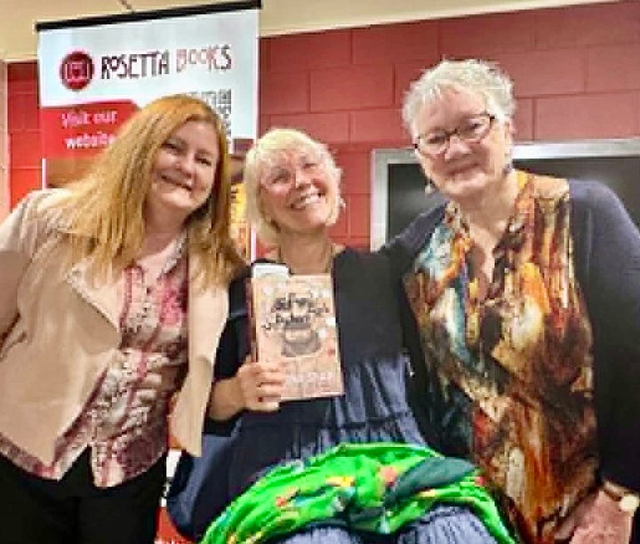 Edwina with Gay and Lea at Rosetta Books, Dear Madman book event in Ipswich