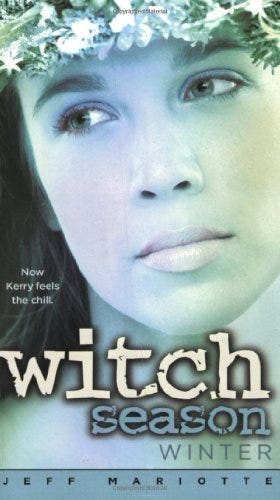 Four images of a young woman's face, lit to reflect the four seasons of the year