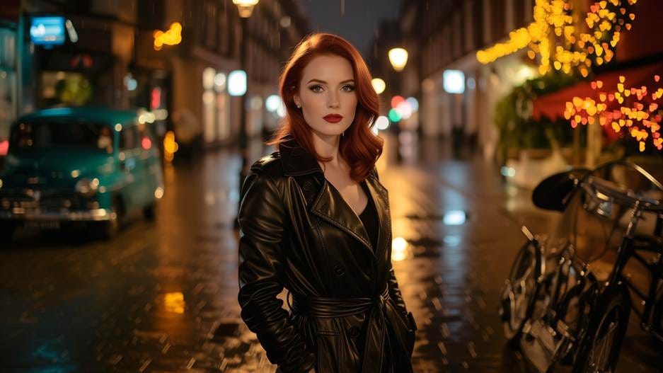 A person in a leather jacket