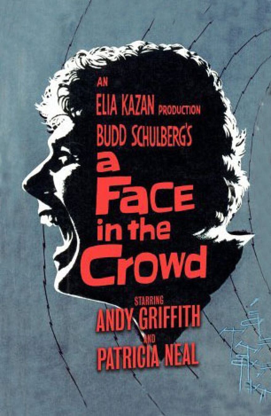 A poster for the movie A Face in the Crowd