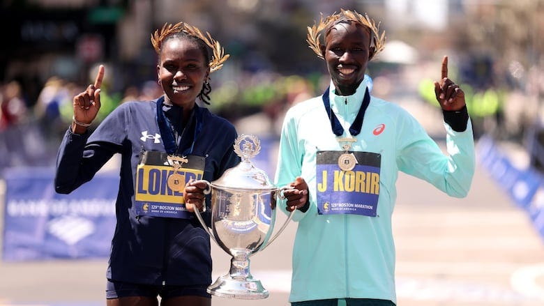 Sharon Lokedi breaks Boston Marathon course record; John Korir joins  brother as men's champion | CBC Sports