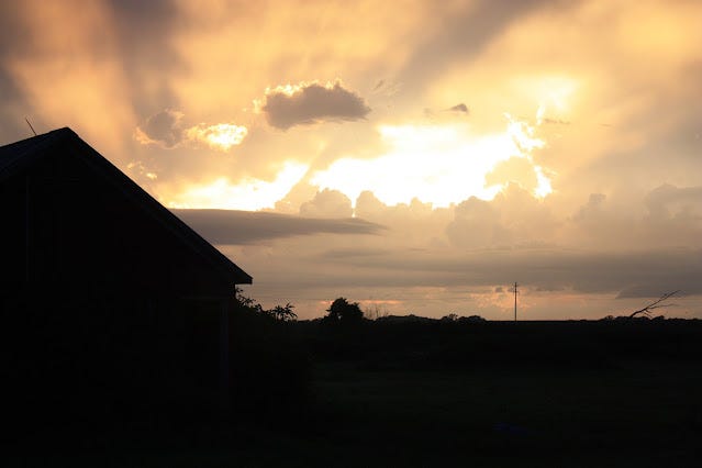 Sunset at the farm