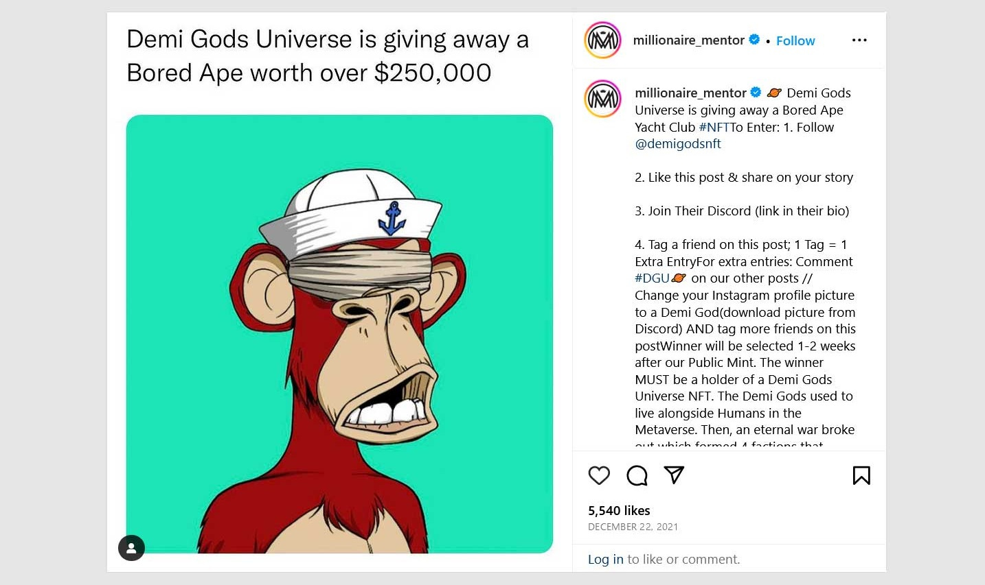 Fake Bored Ape Yacht Club giveaway Fake Bored Ape Yacht Club giveaway