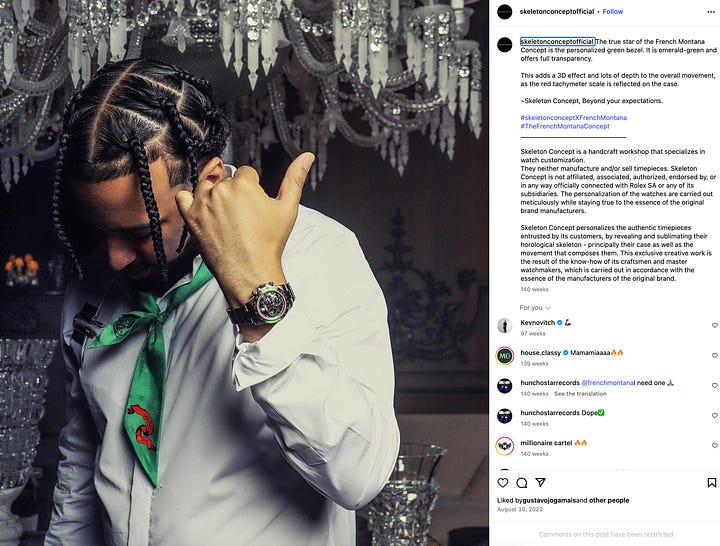 Rolex Skeleton Concept Rolex Rolex Daytona Loud Luxury Cryptocurrency Antonio Brown Athlete watches luxury luxury watches luxury goods consumer luxury consumer luxury lifestyle Rolex watch Patek Philippe New Money