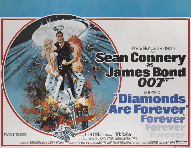 Robert E. McGinnis Vintage James Bond Diamonds Are Forever Movie Poster  Available For Immediate Sale At Sotheby's