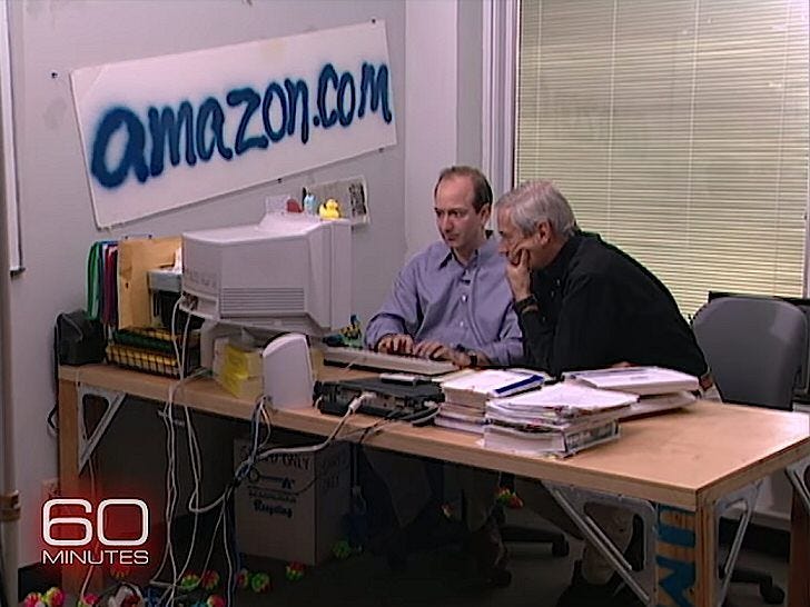 Jeff Morris Jr. on Twitter: "There are so many "startup photos" that  inspire me. My two favorites: 1. Jeff Bezos in a tiny office with spray  painted Amazon logo. Humble beginnings. 2.
