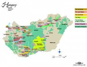 wine map of Hungary