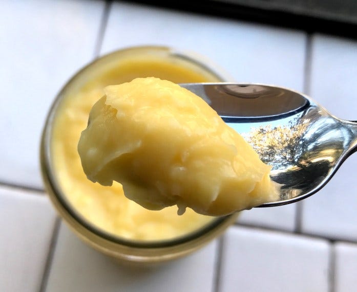 homemade lemon curd in a jar