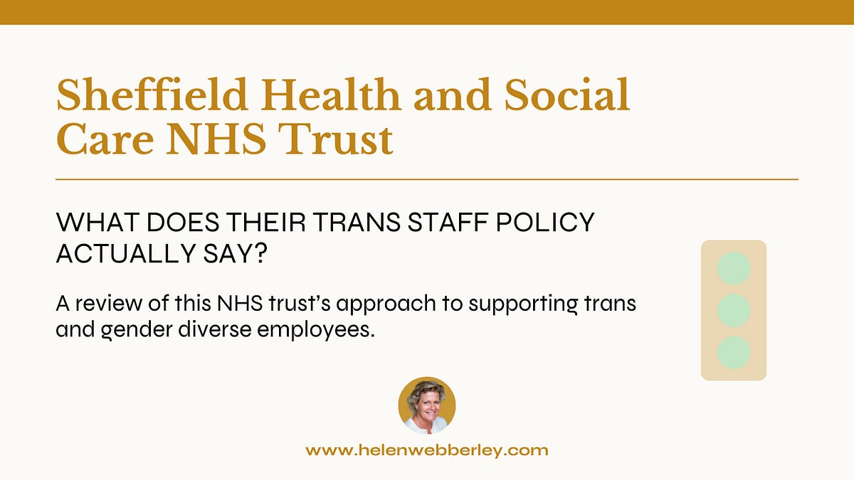Sheffield NHS Trust trans staff policy: what it really offers