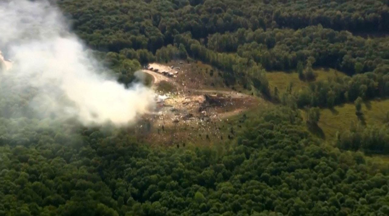 The site of the explosion at a munitions manufacturing plant in rural Tennessee on Friday. (WTVF-TV/AP)
