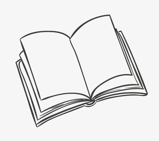 This may contain: an open book is shown in black and white, with the pages folded back to reveal a blank page