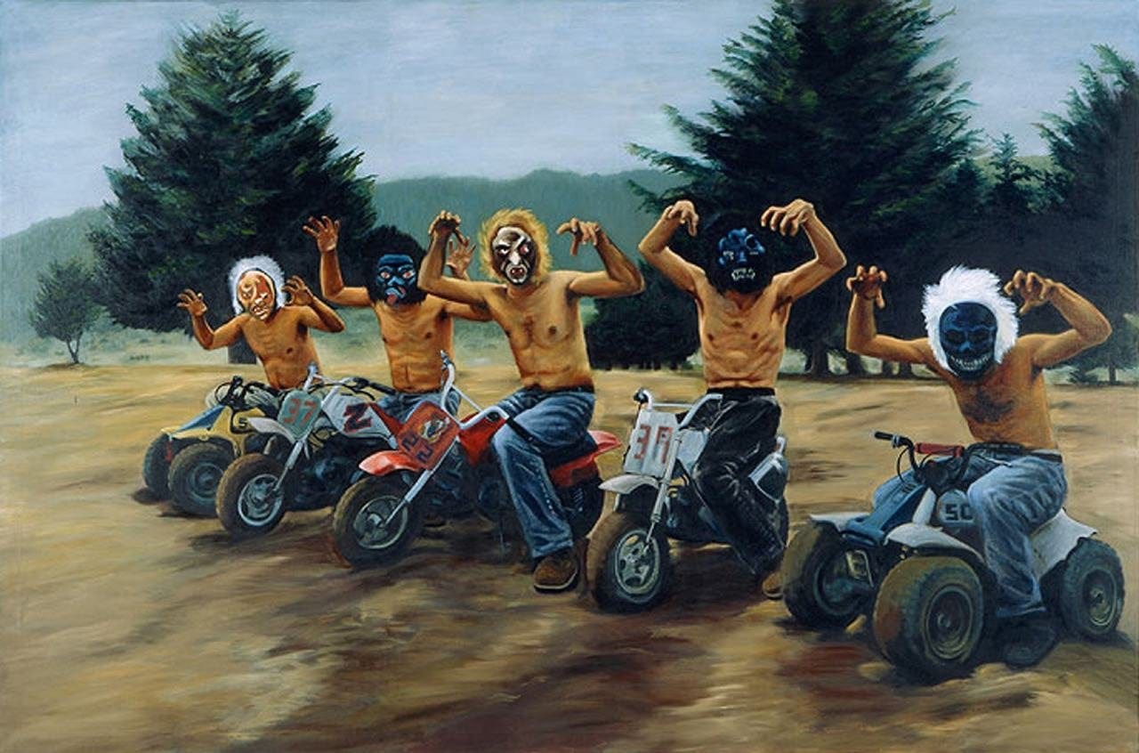 Bad Route by Miguel Calderón, Oil on Canvas, 55"×83", 1998 : r/Art