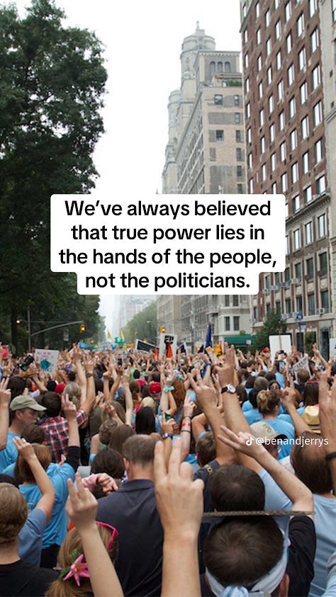 image of people protesting with overlaid text expressing power to the people and organizational info to attend the recently rebranded Women's March as the People's March