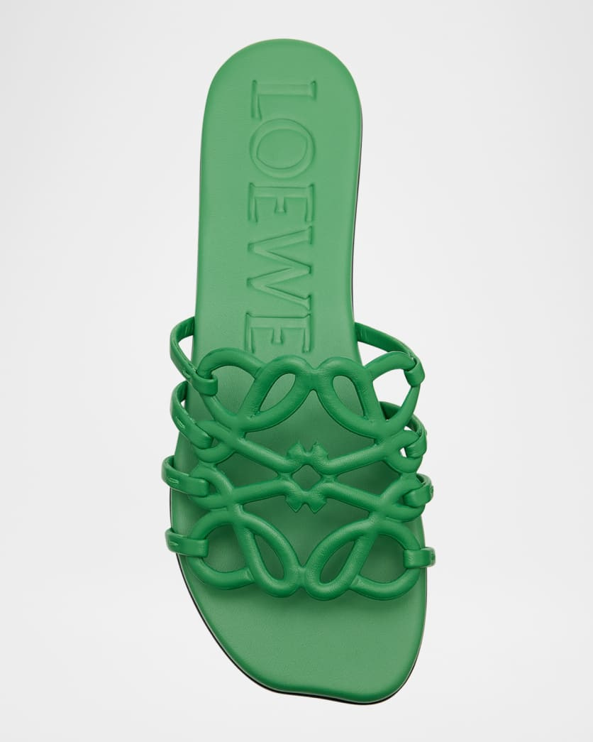 Petal Leather Anagram Slide Sandals 2
