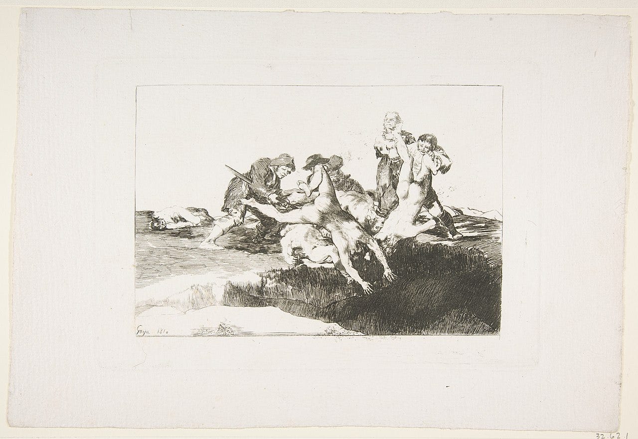 Goya Disasters of War etching plate Goya Disasters of War etching plate
