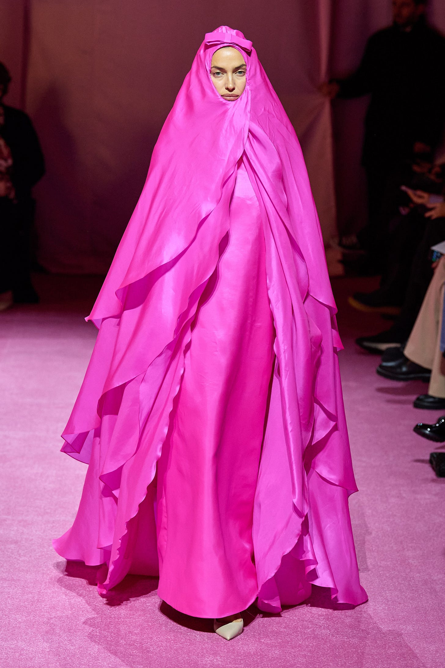 Image may contain Human Person Irina Shayk Clothing Apparel Fashion Evening Dress Gown Robe Footwear and Shoe