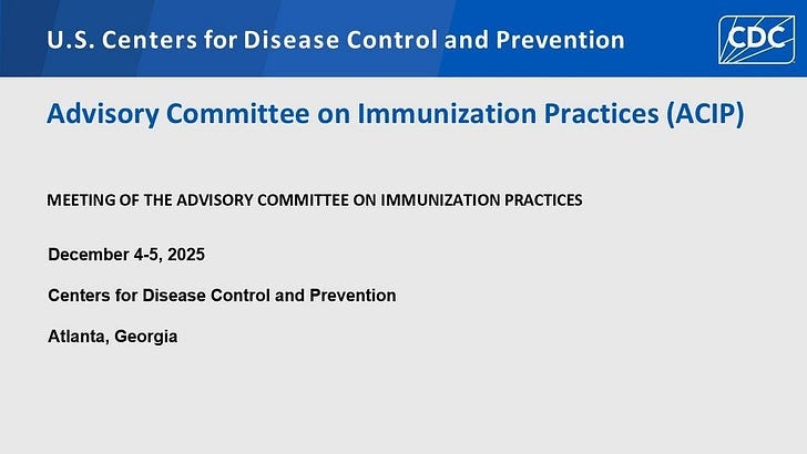 ACIP Vaccine Meeting — Livestreaming: CDC ACIP meeting start at 8:00 AM. 