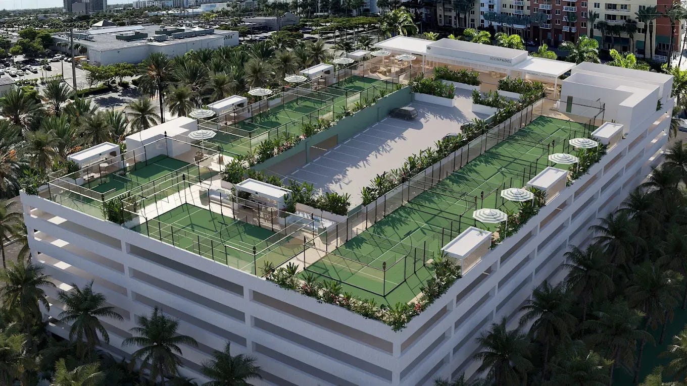 Padel courts at Icon Padel Club in Aventura, FL