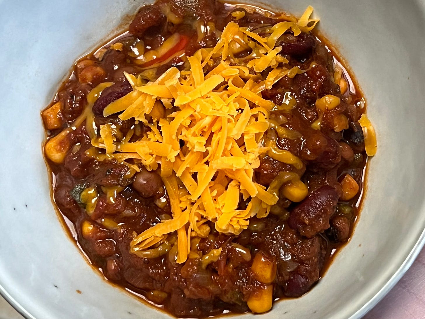 A not very good photo of some chilli that was bloody delicious. And no photo can capture that.