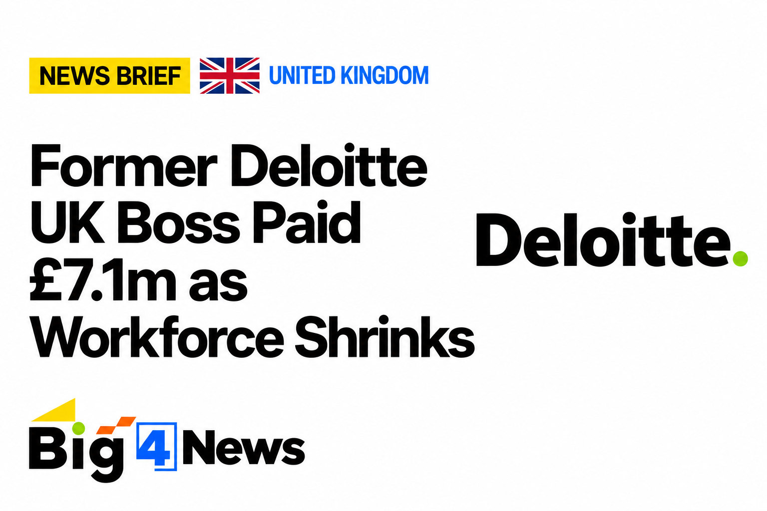 Former Deloitte UK Boss Paid £7.1m as Workforce Shrinks
