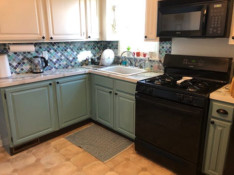 Adhesive backsplash that ended up being the hardest part to puzzle together!