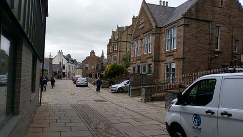 Stromness boats, harbour, and town