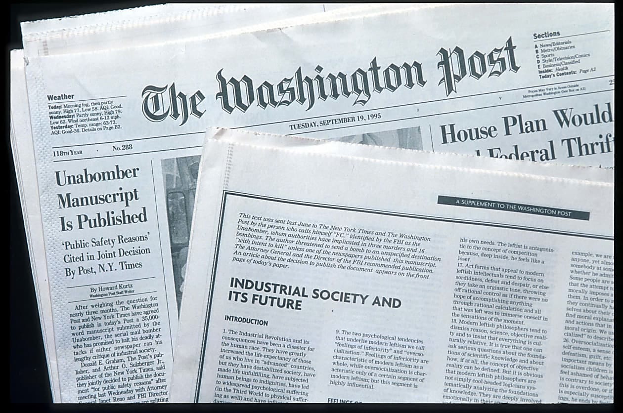 The Unabomber's Ideas Aren't So Marginal Now - WSJ