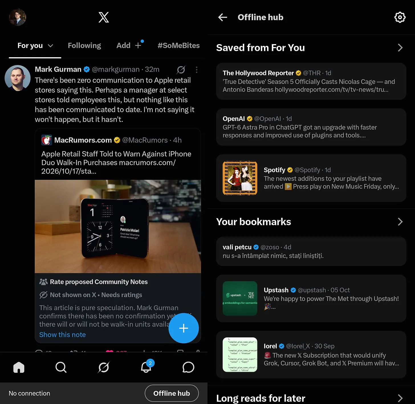 X testează pe aplicația pentru Android a platformei o nouă secțiune, „Offline hub”.
