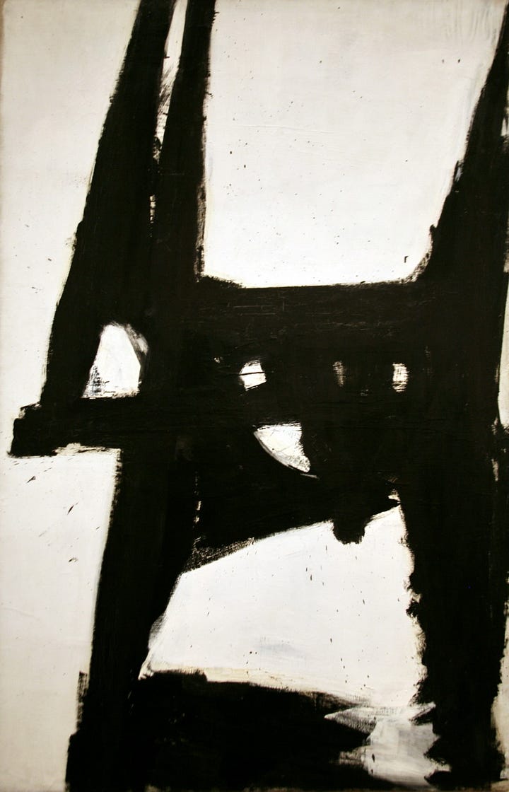 Franz Kline Four Square Painting (1956) and Isabella Blow by Steven Meisel 1993.