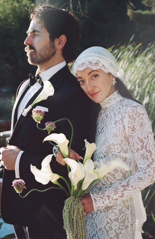 Image credits (L-R): Colin Dancel, from This model wore a tea-dyed dress at her lush Santa Elena wedding, where Filipino style took centre-stage; Alana Durkee, from This art director bride wore İlkyaz Özel, Jacquemus and JW Anderson for her vintage-inspired California wedding Veils with character As we mentioned above, bridal headdresses are adopting a historical flair. Juliet caps are set to be adopted by more of the mainstream, as well as other throwback pieces like crochet bonnets, coifs, and birdcage veils. “These accessories give that nostalgic, handmade soul that brides are yearning for,” says Floure Studio.